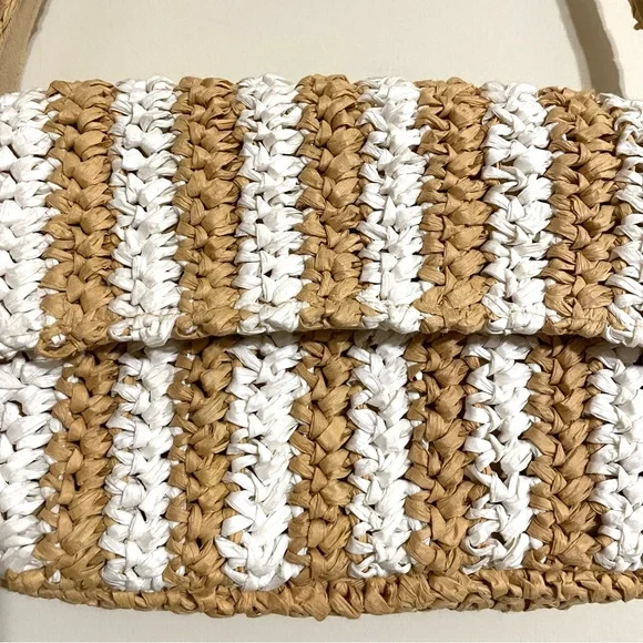 Anthropologie Striped Raffia Shoulder Bag - Picture 3 of 12